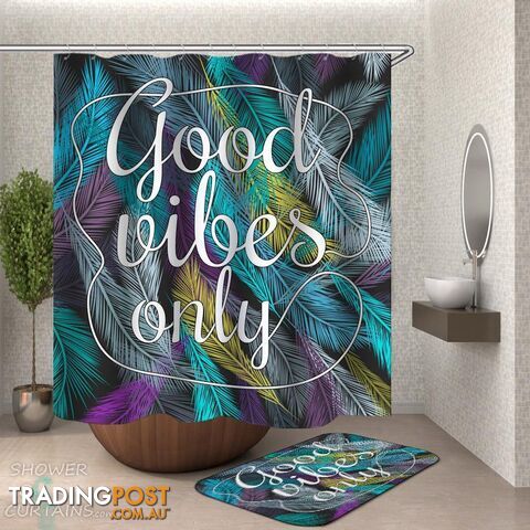 Good Vibes Only Feathers - Curtain - 7427046294560