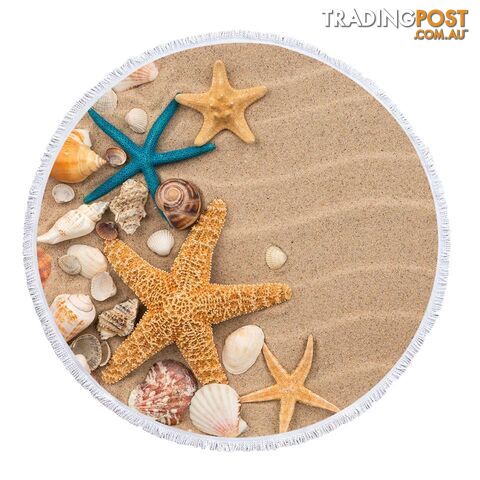 Starfish and Seashells Beach Towel - Towel - 7427046344036