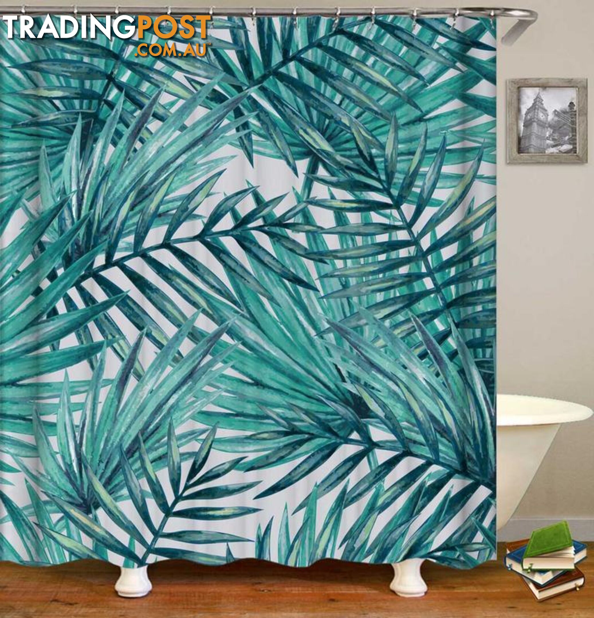 Palm Leaves Painting Shower Curtain - Curtain - 7427046097710