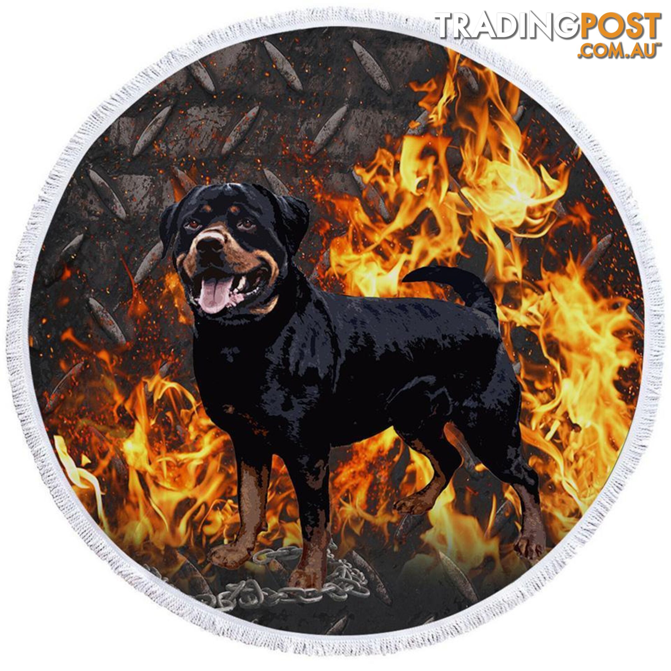 Tough Rottweiler Dog Beach Towel - Towel - 7427046313872