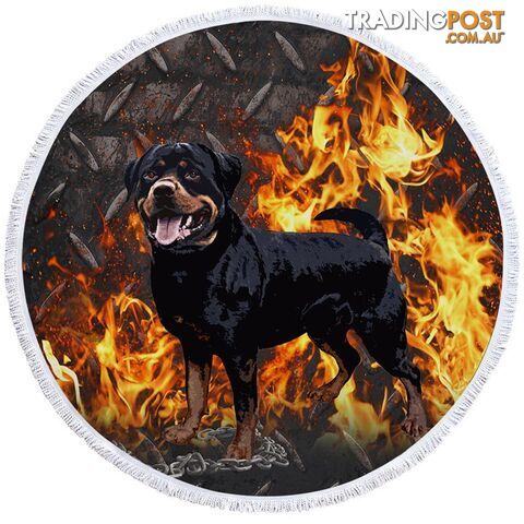 Tough Rottweiler Dog Beach Towel - Towel - 7427046313872