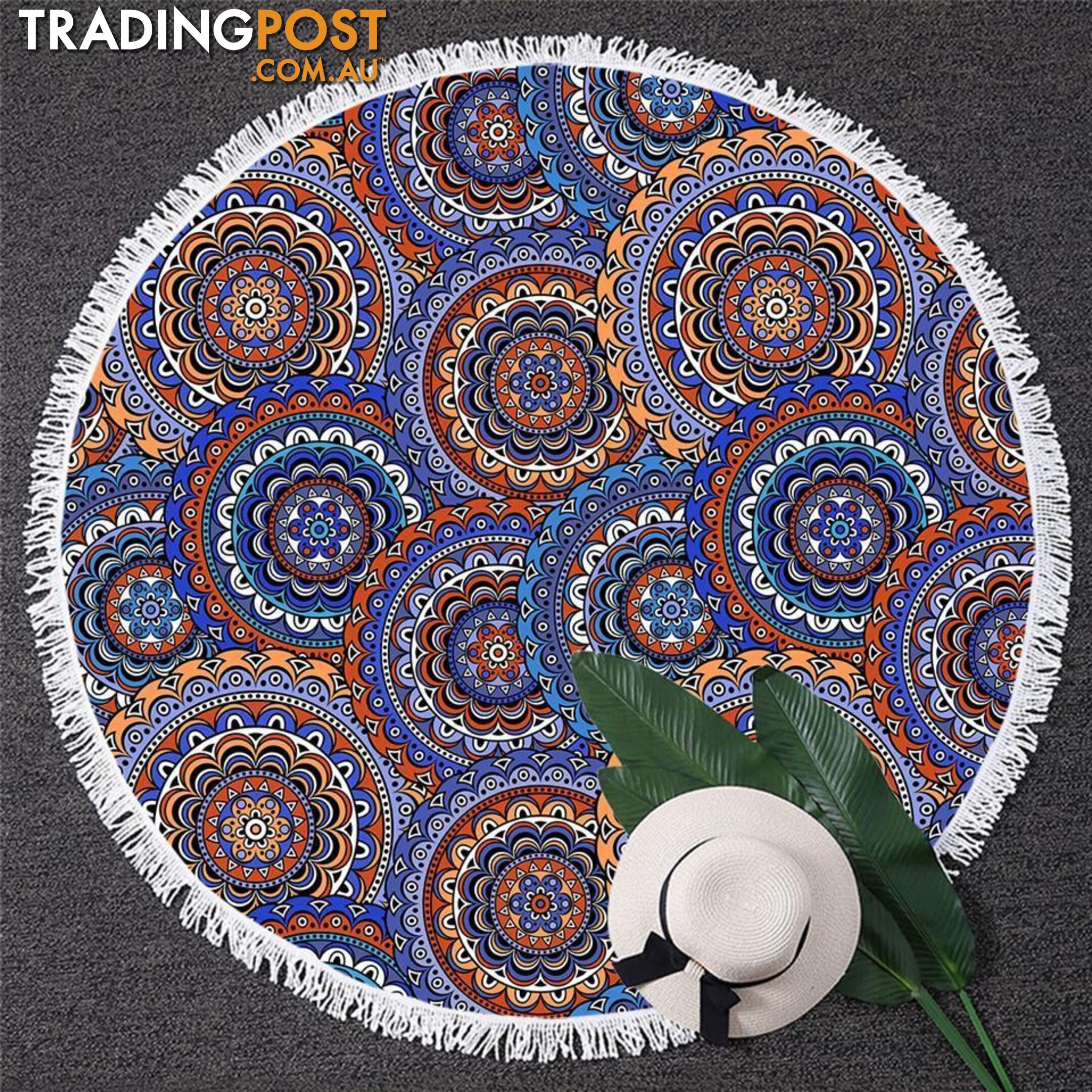 Mandala Circles Beach Towel - Towel - 7427046333573