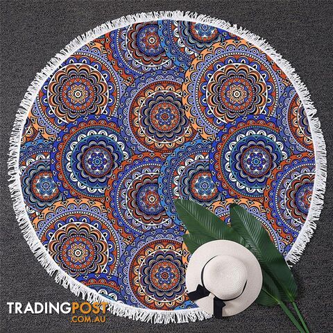 Mandala Circles Beach Towel - Towel - 7427046333573