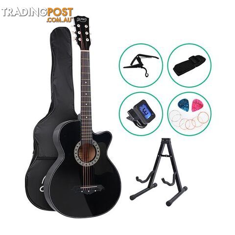 Alpha 38 Inch Wooden Acoustic Guitar With Accessories Set - Alpha - 7427046184199