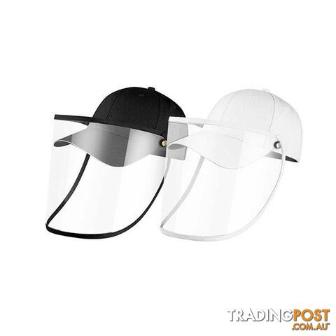 2X Outdoor Hat Anti Fog Dust Saliva Cap Face Shield Adult Black White - Unbranded - 9476062095277