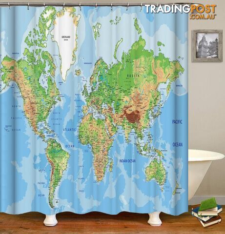 World Map Shower Curtain - Curtain - 7427005907906