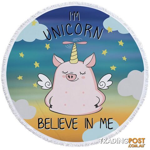 Cute Unicorn Piggy Beach Towel - Towel - 7427046304924