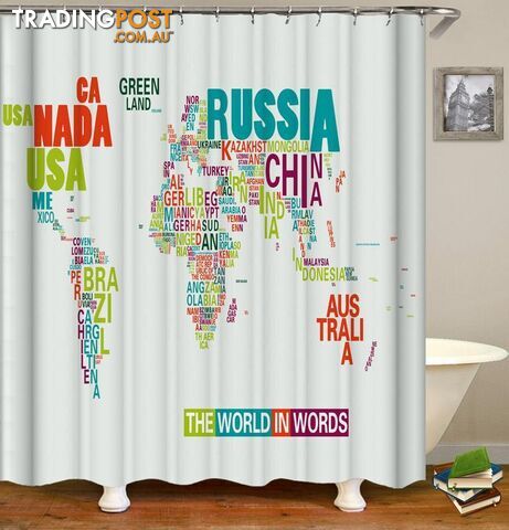 The World In Words Shower Curtain - Curtain - 7427045987135
