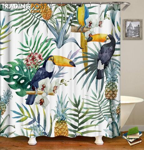 Toucans ft Pineapples Painting Shower Curtain - Curtain - 7427045977907