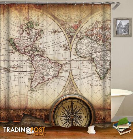 Antiquated World Map Shower Curtain - Curtain - 7427005935718