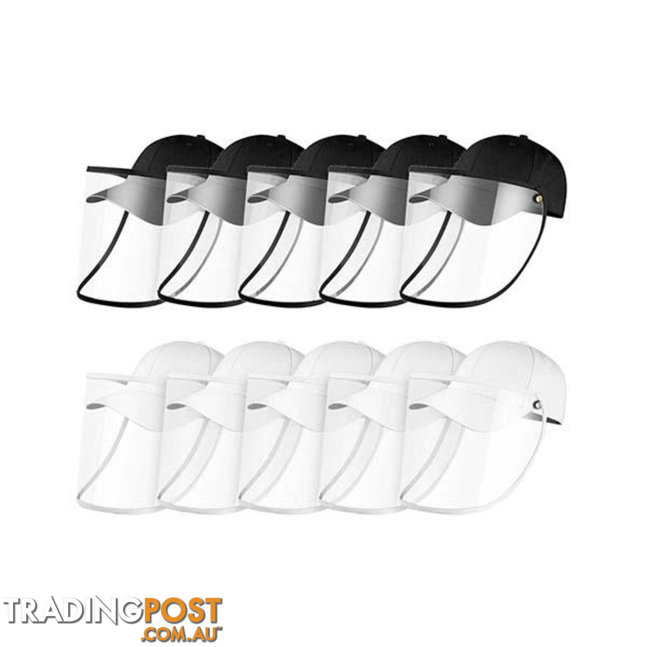 10X Outdoor Hat Anti Fog Dust Saliva Cap Face Shield Adult Black White - Unbranded - 9476062095284