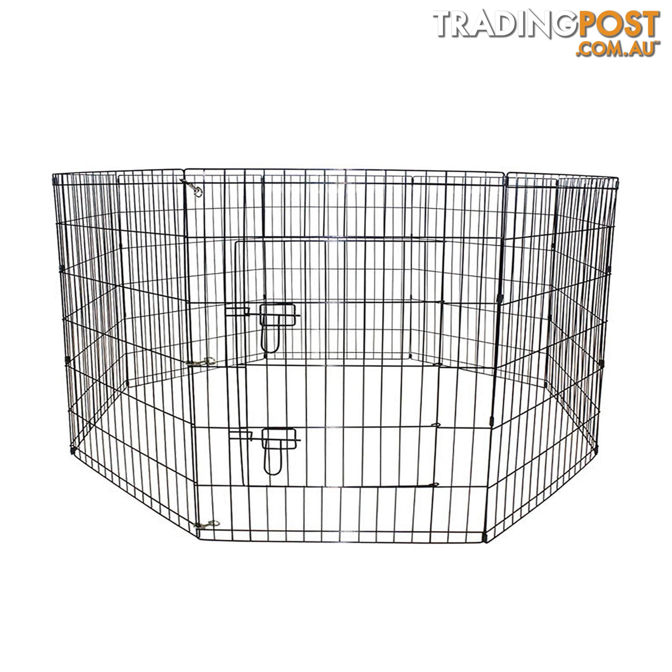 8 Panel Foldable Pet Playpen 24" - Unbranded - 9352338004450