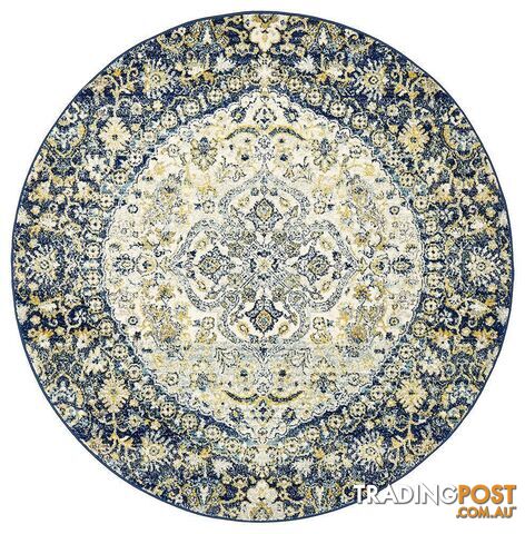 Museum Ruthy Navy Round Rug - Unbranded - 9375321850018