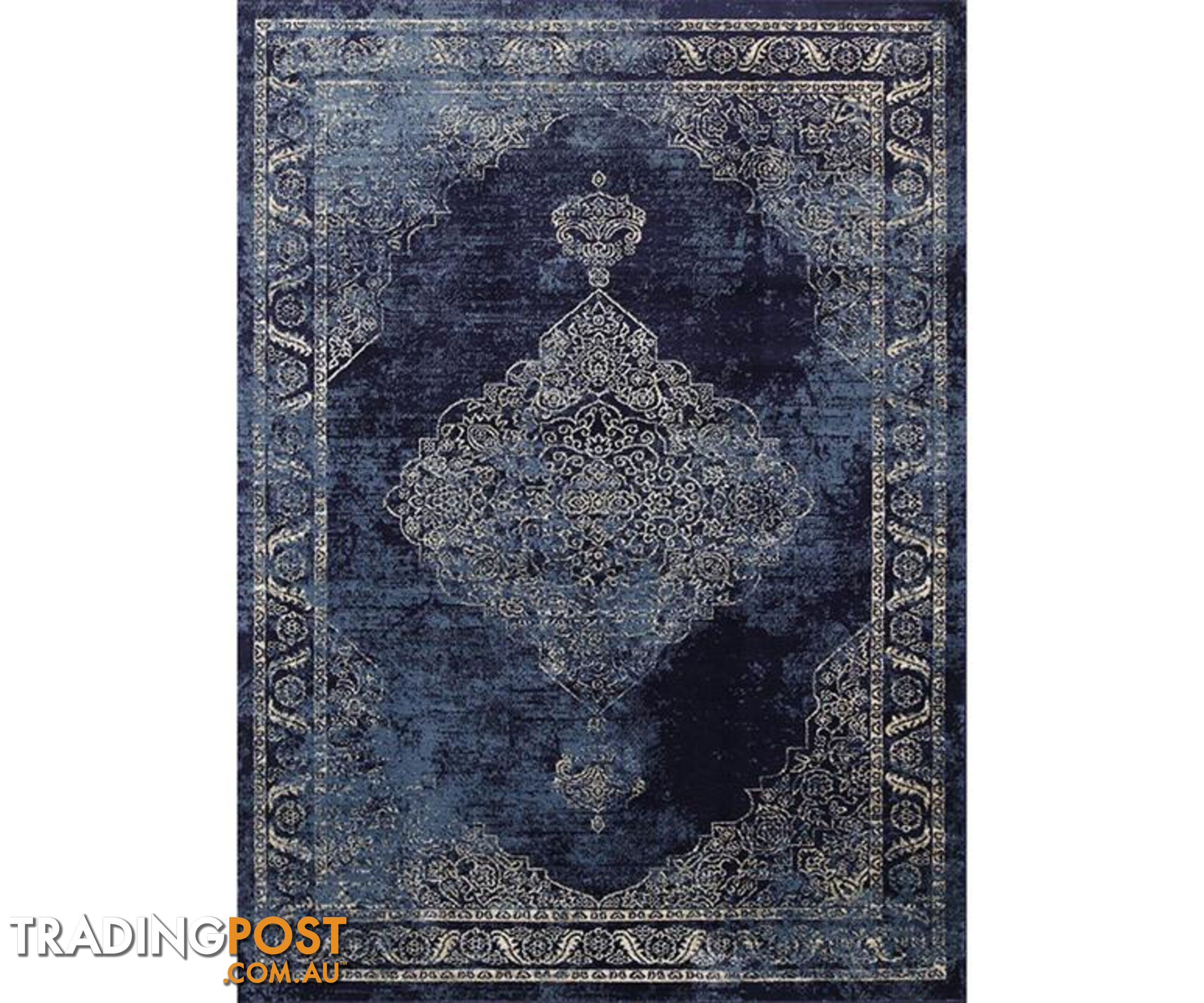 Old World Distressed Navy Rug - Unbranded - 9476062046620