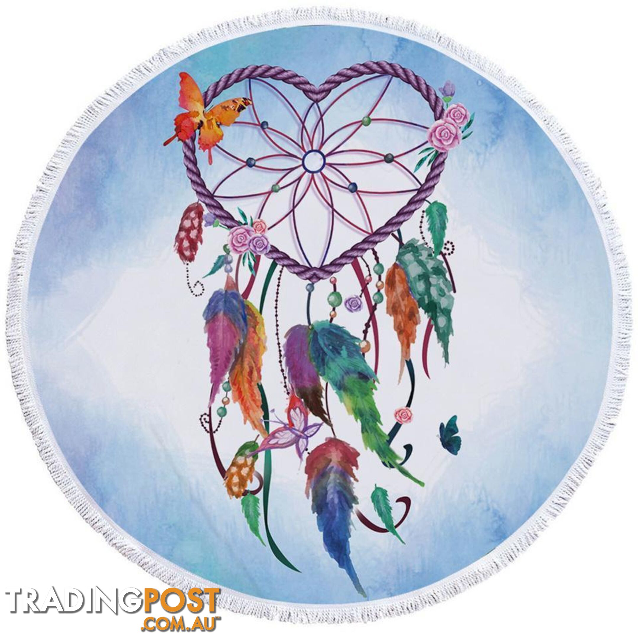 Heart Dream Catcher Beach Towel - Towel - 7427046331005