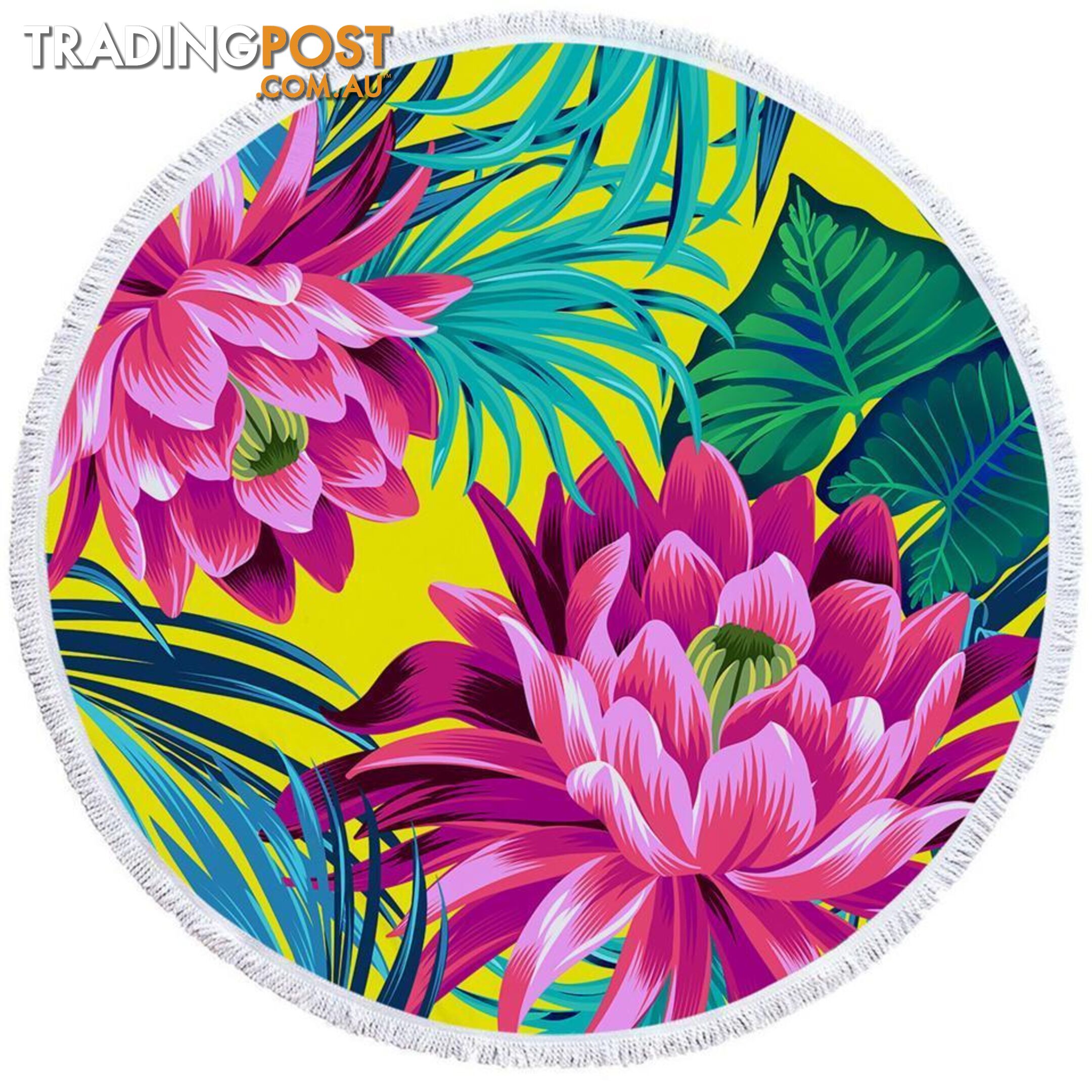 Colorful Tropical Flowers Beach Towel - Towel - 7427046310574