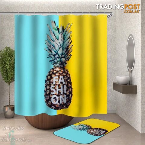 Fashion Pineapple Shower Curtain - Curtain - 7427046300940