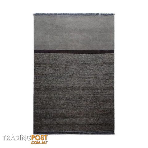 Phoenix Grey Charcoal Wool Cut Pile Rug - Unbranded - 7427005875588