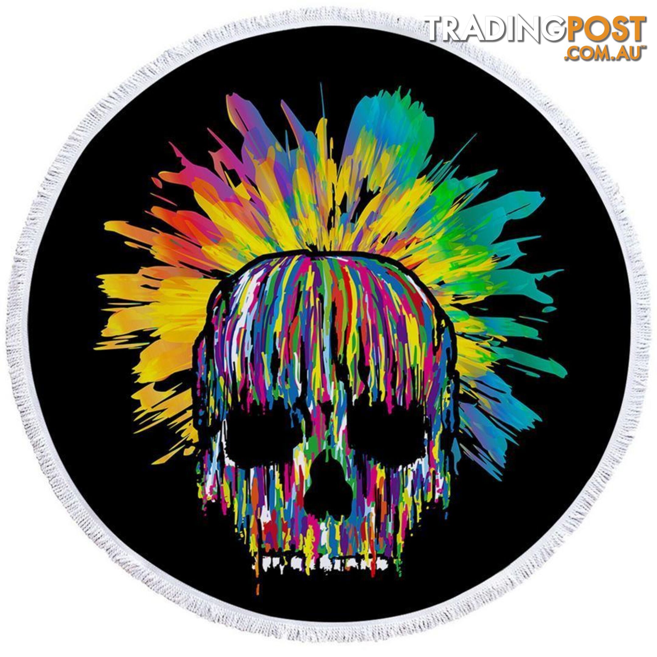 Paint Blast Skull Beach Towel - Towel - 7427046322676