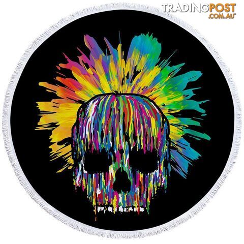 Paint Blast Skull Beach Towel - Towel - 7427046322676