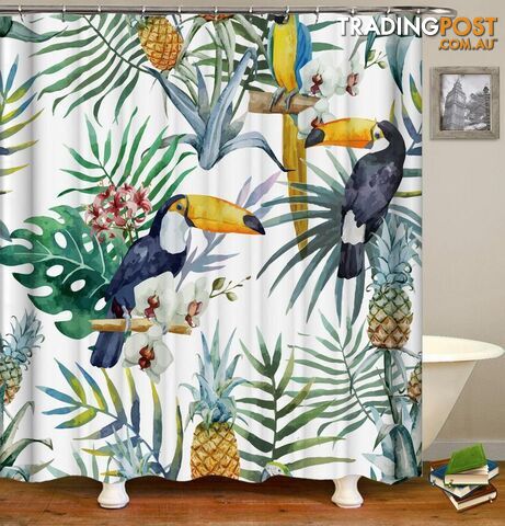 Toucans ft Pineapples Painting Shower Curtain - Curtain - 7427045977990