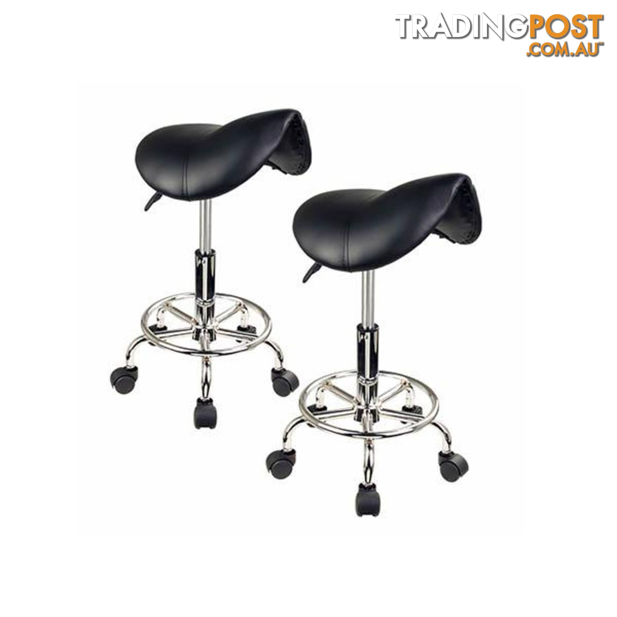 2 Pcs Black Saddle Salon Stool - Salon Stool - 7427046225830