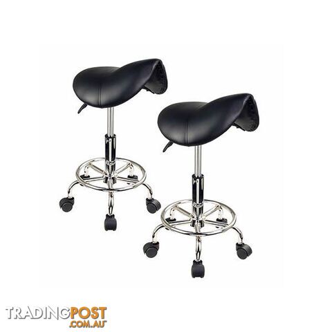 2 Pcs Black Saddle Salon Stool - Salon Stool - 7427046225830