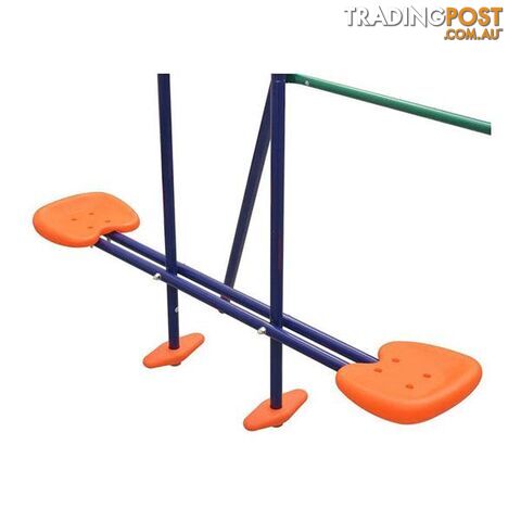 Swing Set With Slide And 3 Seats Orange - Unbranded - 8718475571155