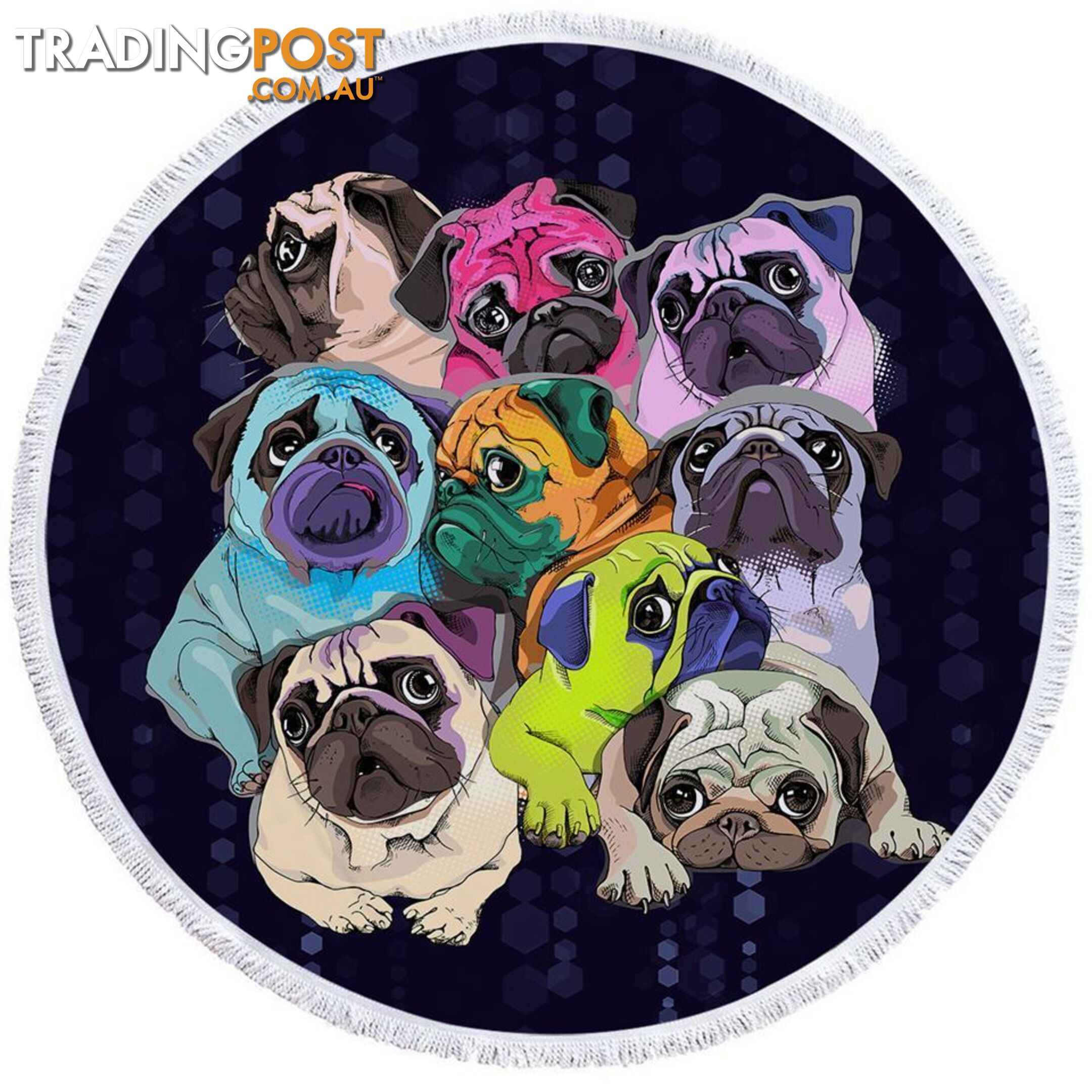 Adorable Pugs Beach Towel - Towel - 7427046310062