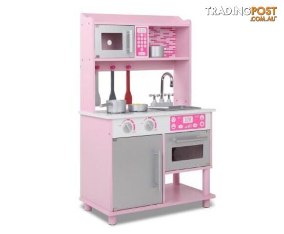 Kids Wooden Kitchen Playset Pink - Keezi - 9350062114216