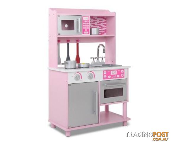 Kids Wooden Kitchen Playset Pink - Keezi - 9350062114216