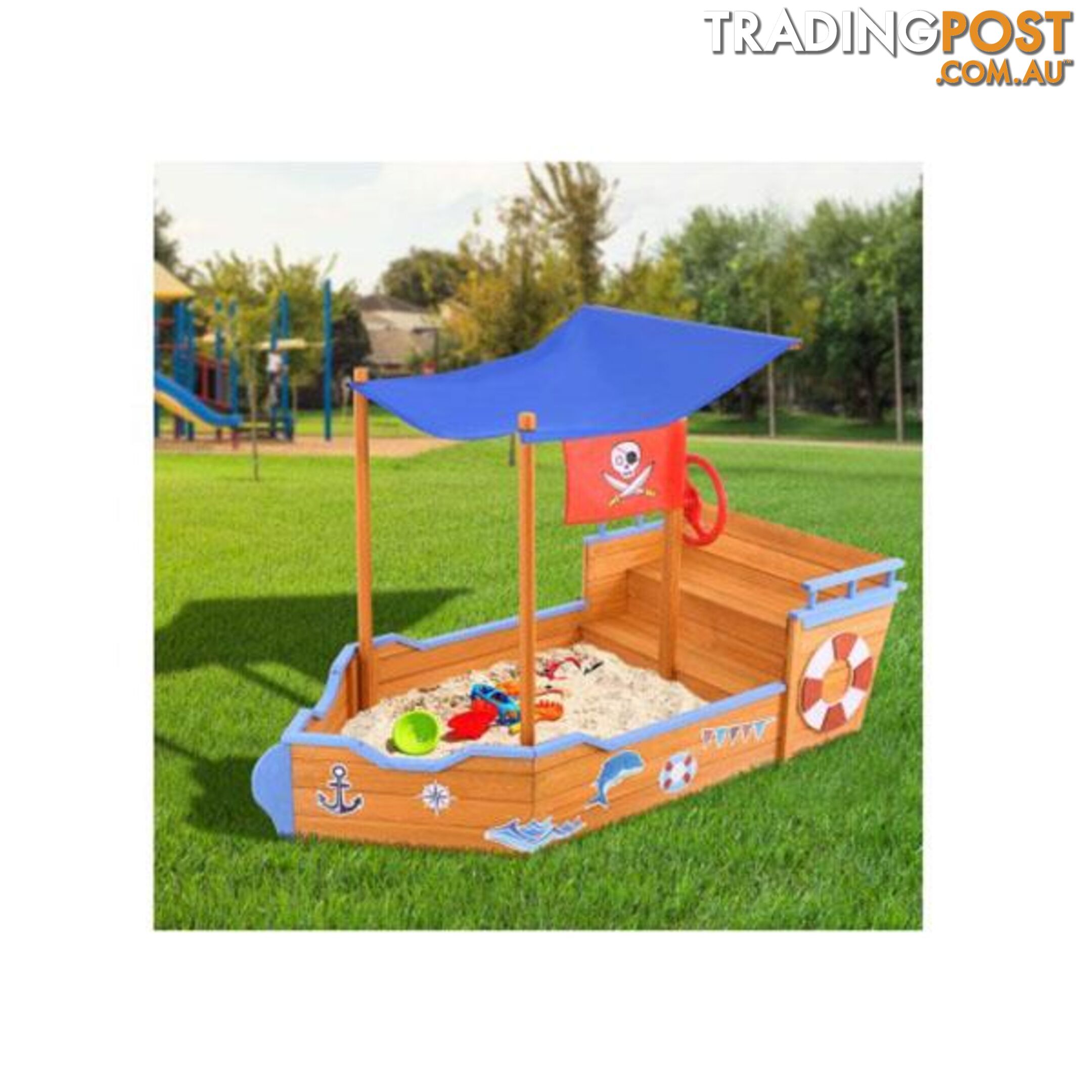 Keezi Boat Sand Pit With Canopy - Keezi - 9350062163832