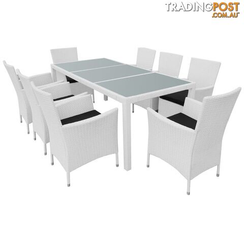 Garden Poly Rattan Dining Set (17 Pcs) - Cream White - Unbranded - 4326500417732