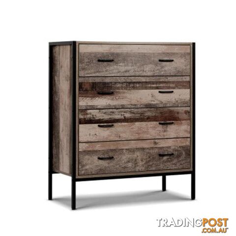 Chest Of Drawers Tallboy Dresser Storage Cabinet Industrial Rustic - Artiss - 9350062214619