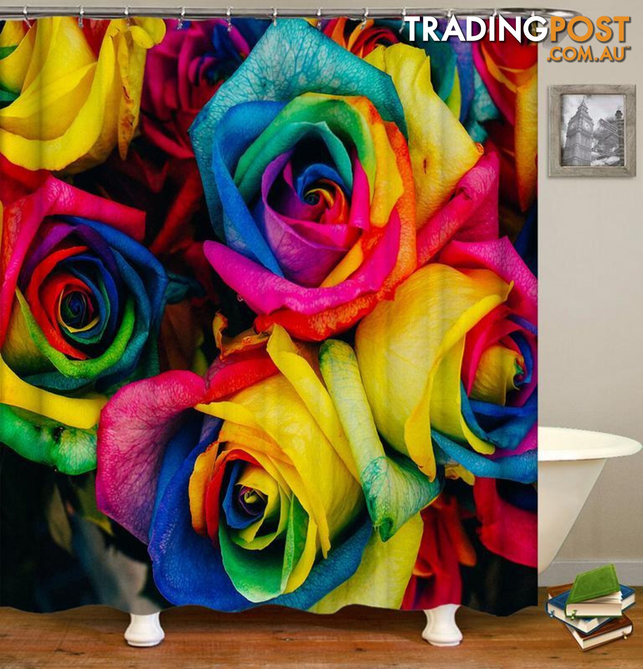 Multi Colored Roses Shower Curtain - Curtain - 7427045916562