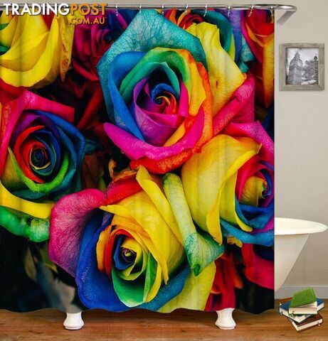 Multi Colored Roses Shower Curtain - Curtain - 7427045916562