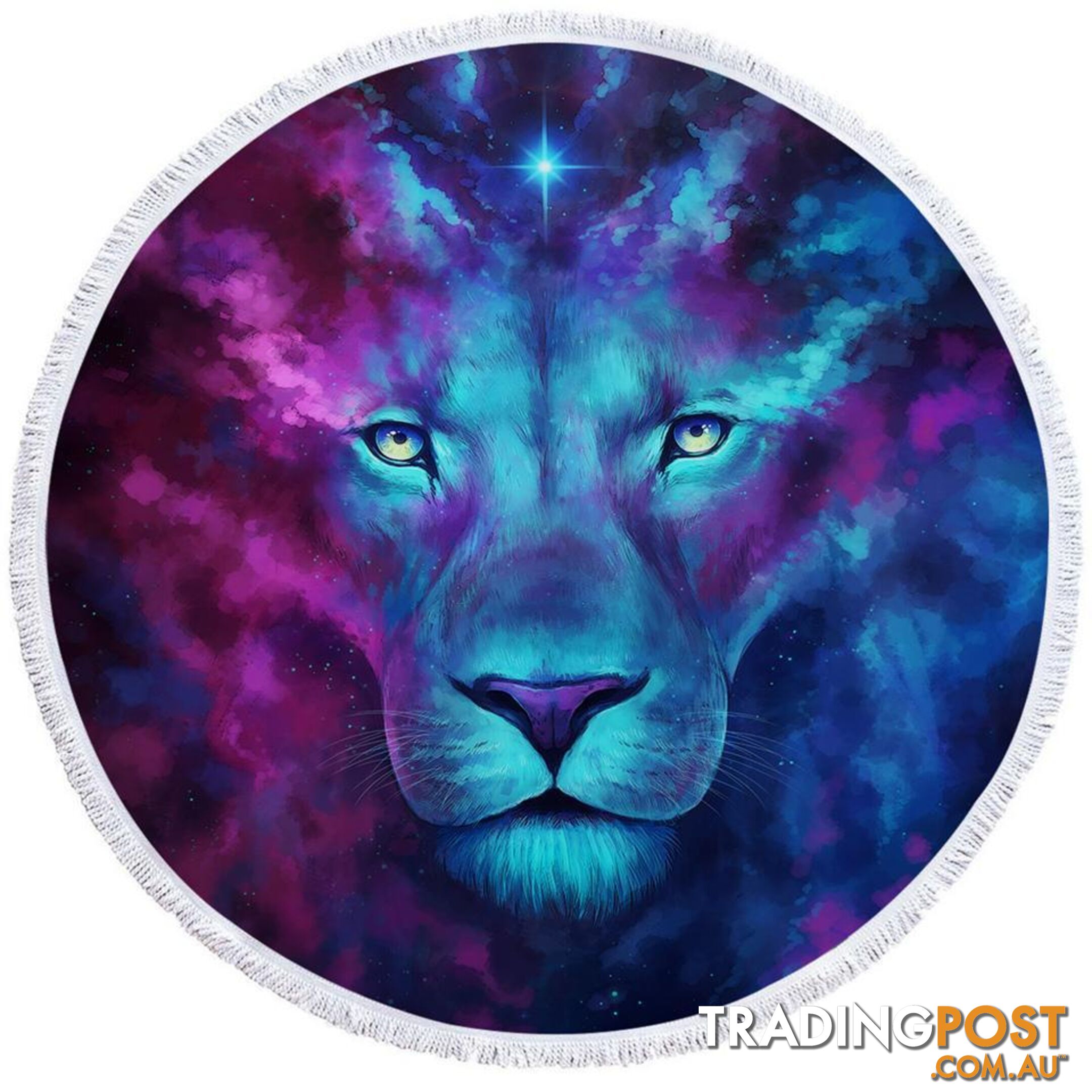 Space Colors Lion Art Beach Towel - Towel - 7427046312561