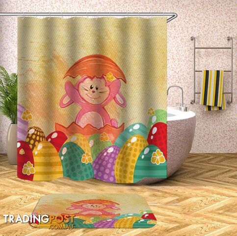 Friendly Easter Bunny Shower Curtain - Curtain - 7427045980709