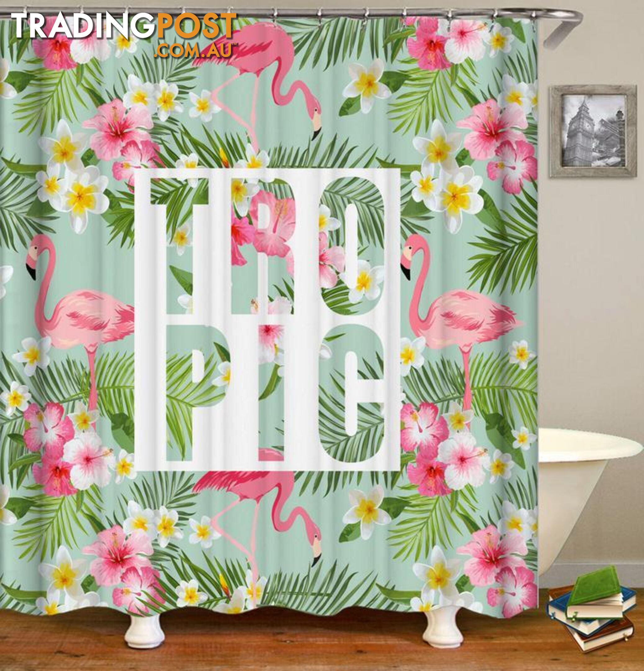 Tropic Flamingo Shower Curtain - Curtain - 7427046012034