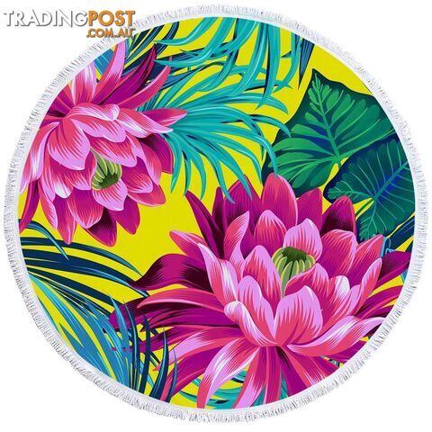 Colorful Tropical Flowers Beach Towel - Towel - 7427046310550