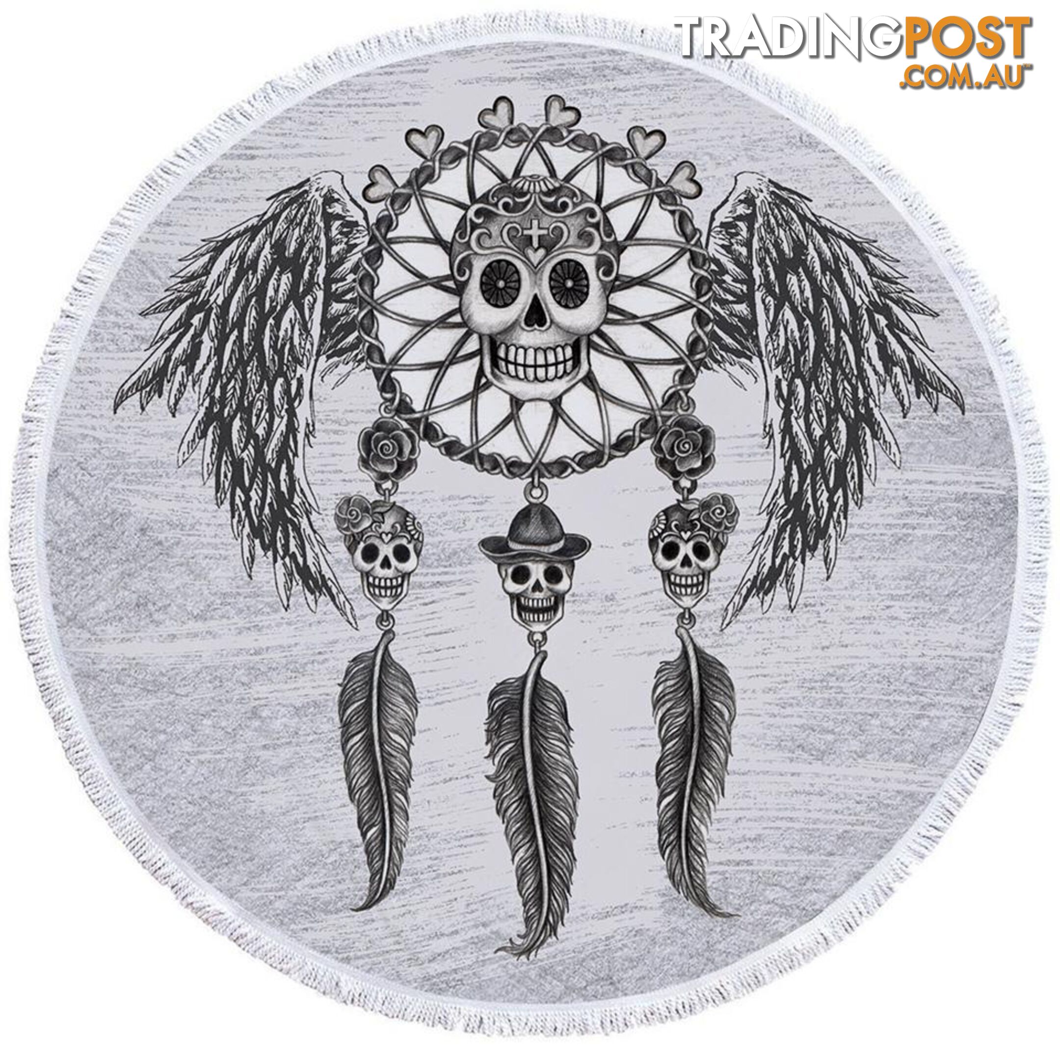 Dream Catcher Skulls Beach Towel - Towel - 7427046321068