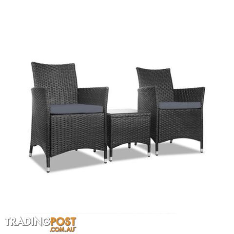 3 Piece Wicker Outdoor Furniture Set - Gardeon - 9476062059293