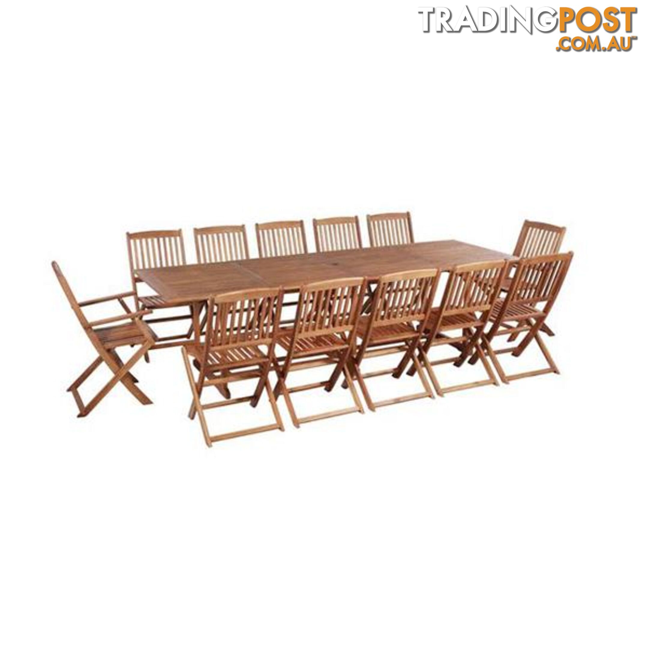 13 Piece Outdoor Dining Set Solid Acacia Wood - Unbranded - 8718475614326