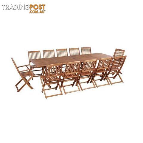 13 Piece Outdoor Dining Set Solid Acacia Wood - Unbranded - 8718475614326
