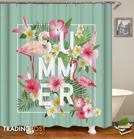 Summer Vibes Flamingo Shower Curtain - Curtain - 7427045988620