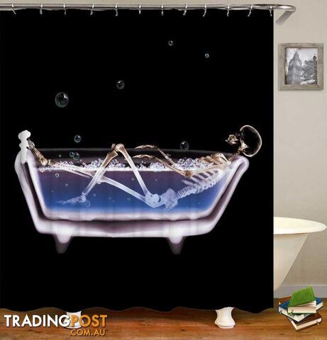 Skeleton Bath Time Shower Curtain - Curtains - 7427046059589