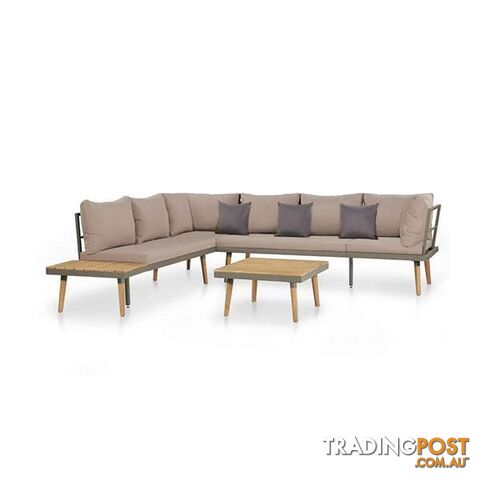 4 Piece Garden Lounge Set With Cushions Solid Acacia Wood Brown - Unbranded - 8718475614777