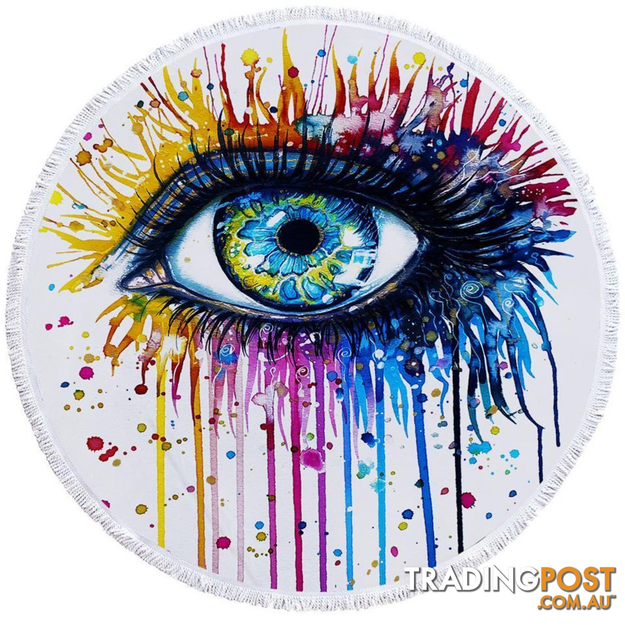 Colorful Art Painting Eye Beach Towel - Towel - 7427046320894