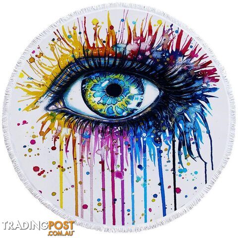 Colorful Art Painting Eye Beach Towel - Towel - 7427046320894