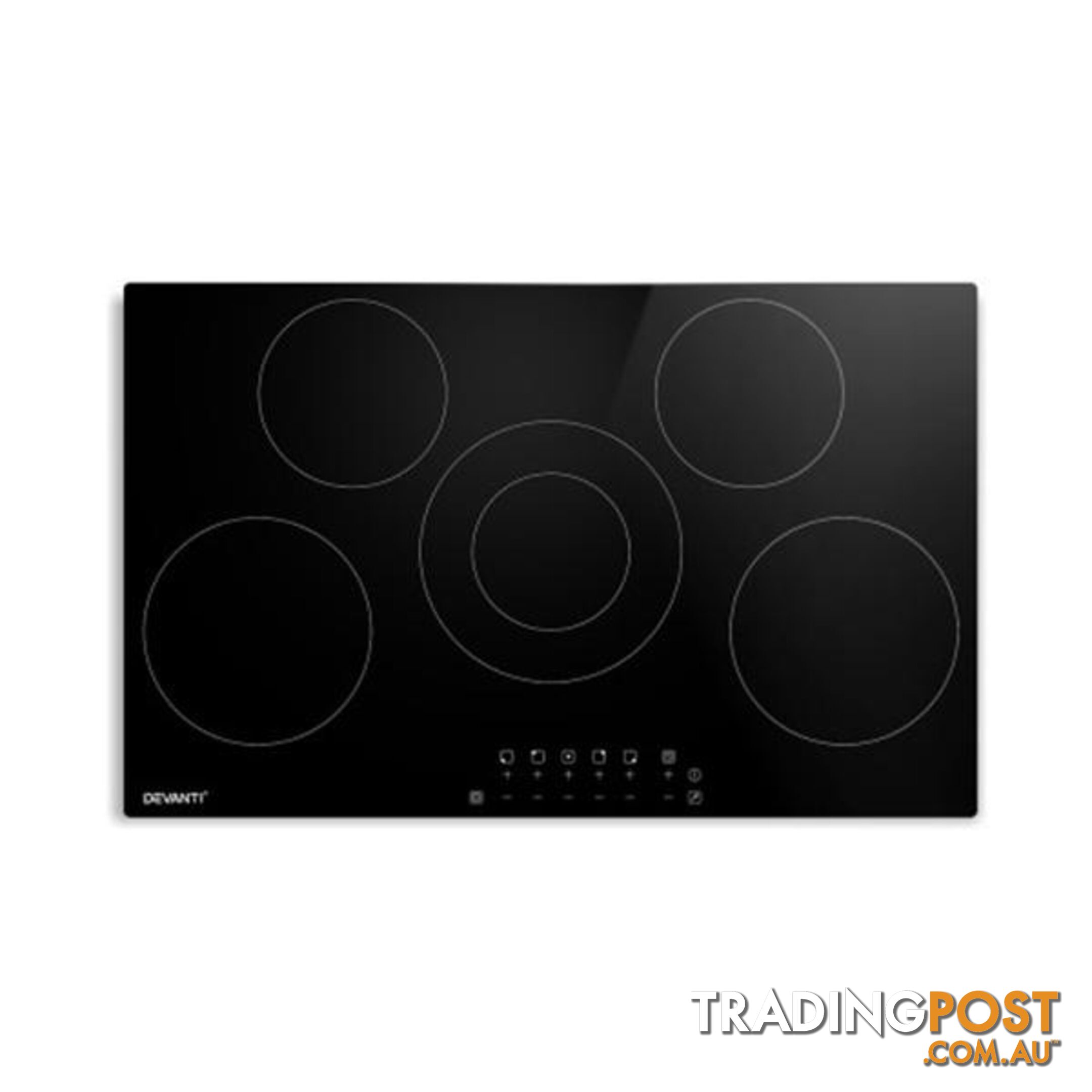 90Cm Ceramic Cooktop Electric 5 Burner Stove Hob Touch Control 6 Zones - Devanti - 9355720013627